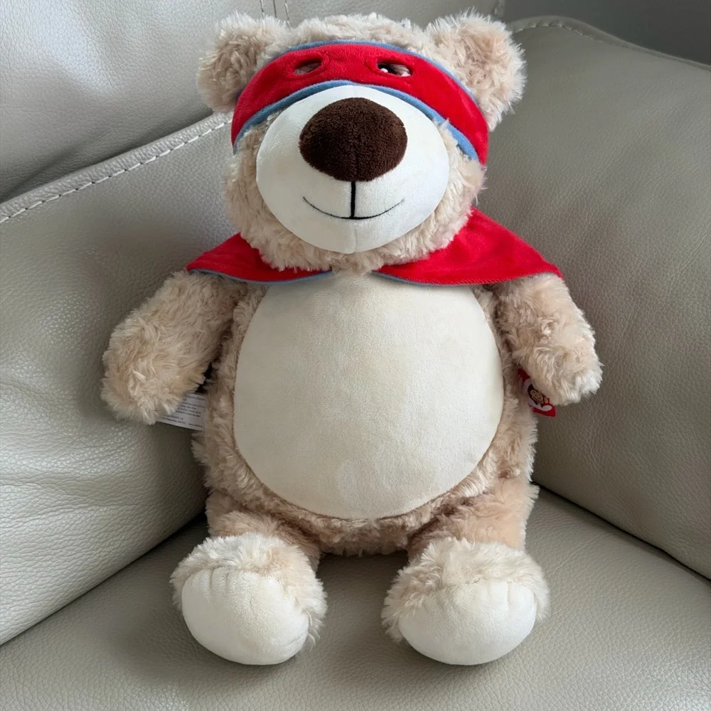 Cubbies Cubbyford Hero Plush Bear with Red Cape-Embroidery Belly
